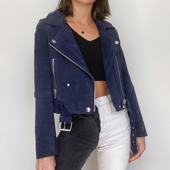 Blank NYC Jackets & Blazers - NWOT Blank NYC $245 Real Suede Blue Jacket